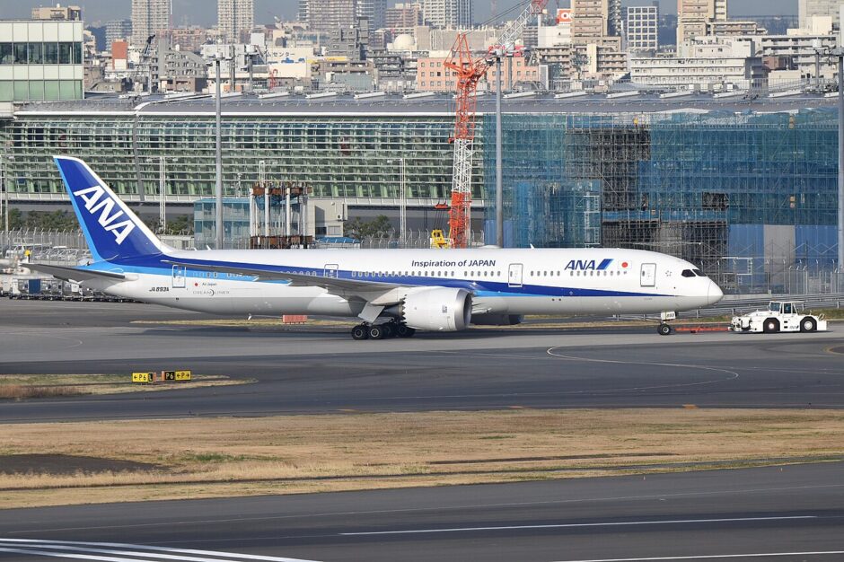 ANAのボーイング787-9旅客機