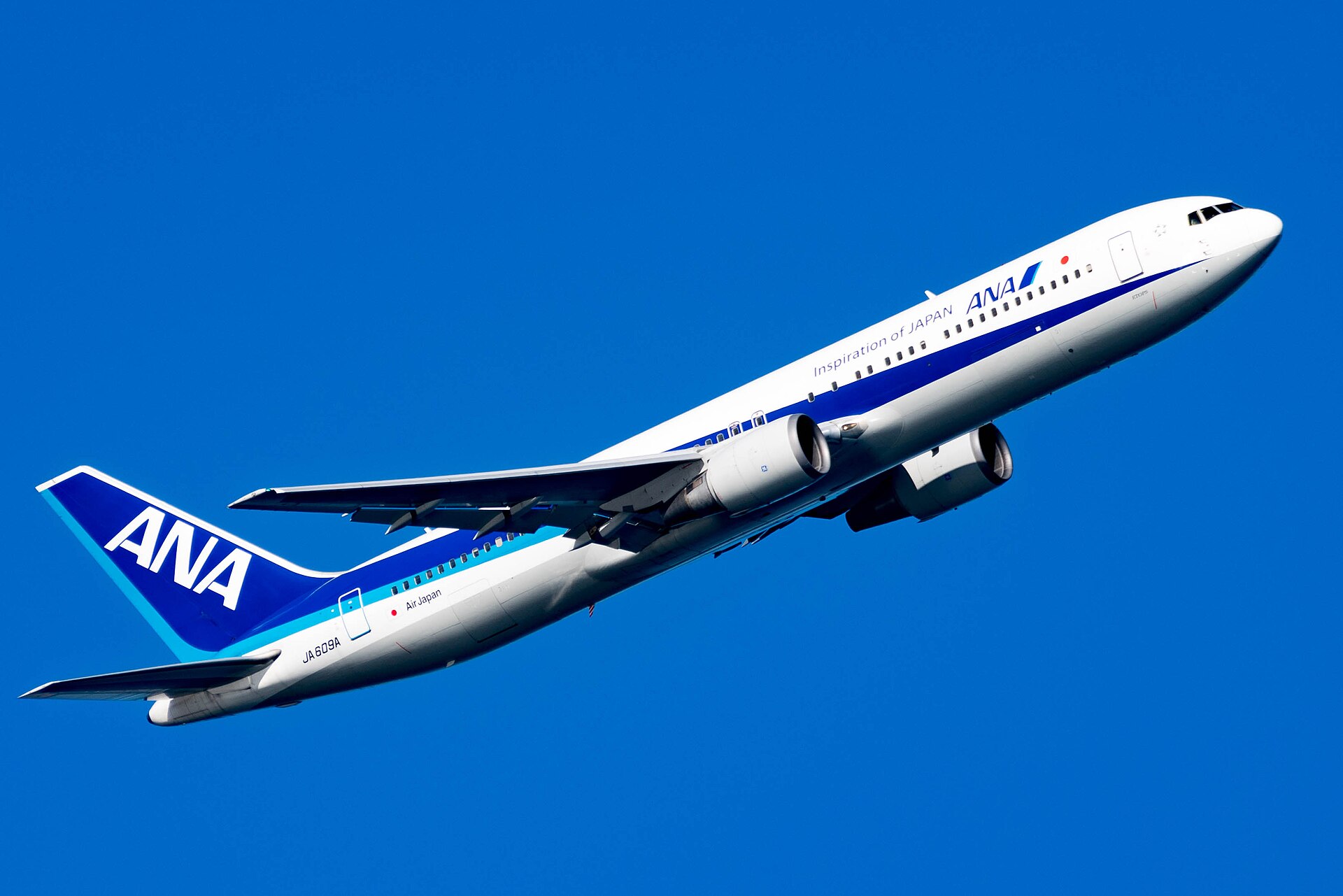 ANA ボーイング767-300ER 登録記号JA609A。2026年10月下旬にちいかわジェットとして就航予定の機体